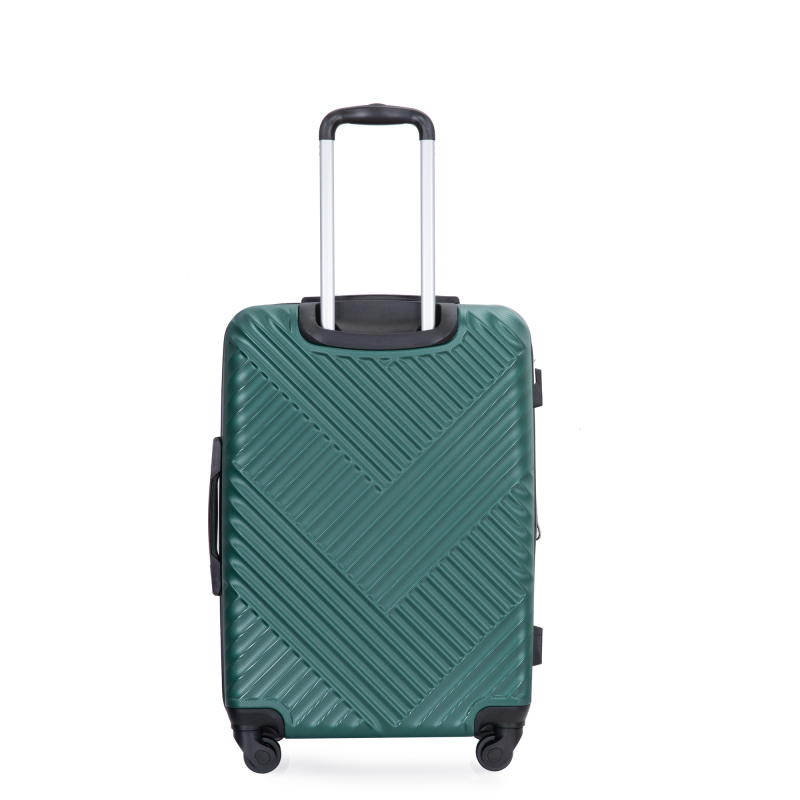 Expandable 3 Piece Luggage Sets PC Lightweight Suitcase with Two Hooks, Spinner Wheels, TSA Lock, (20/24/28), Green